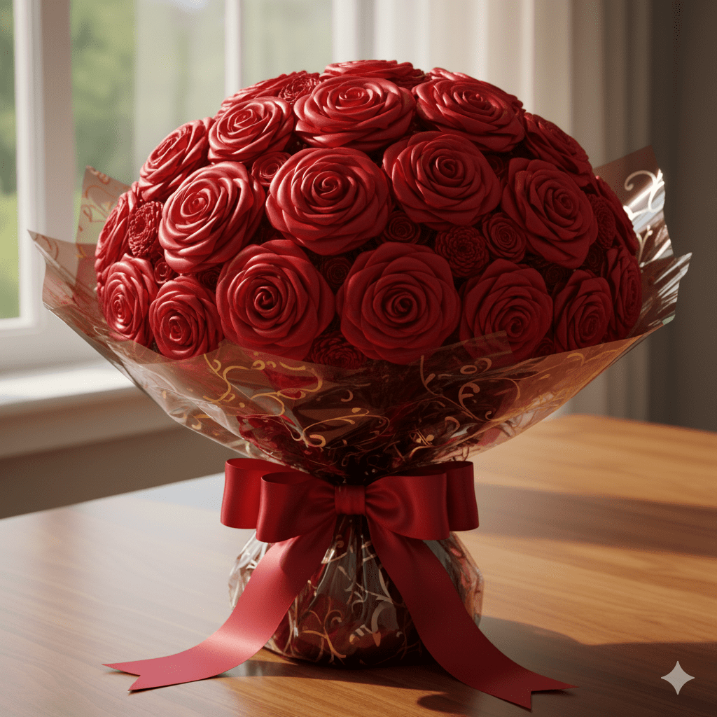 elegant satin ribbon bouquet